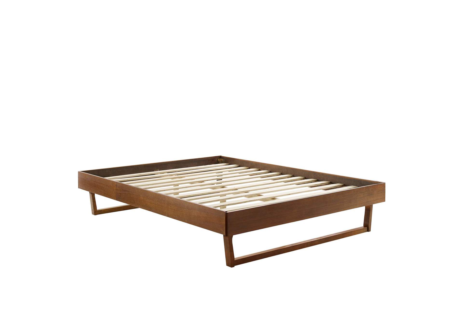 Walnut Billie Twin Wood Platform Bed Frame,Modway