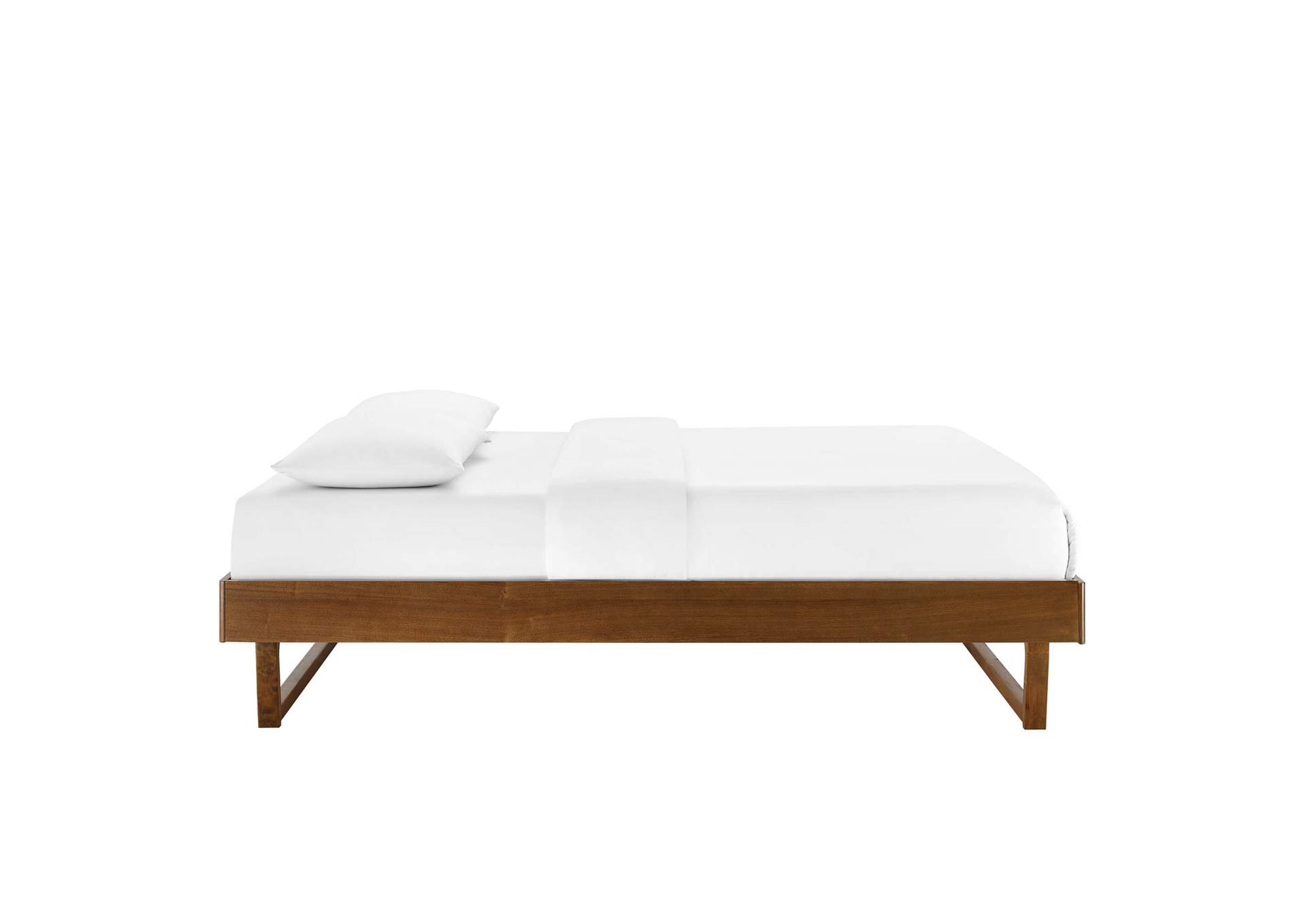 Walnut Billie Twin Wood Platform Bed Frame,Modway