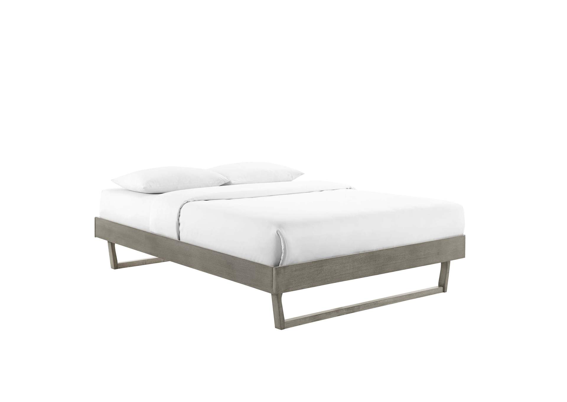 Gray Billie Queen Wood Platform Bed Frame,Modway