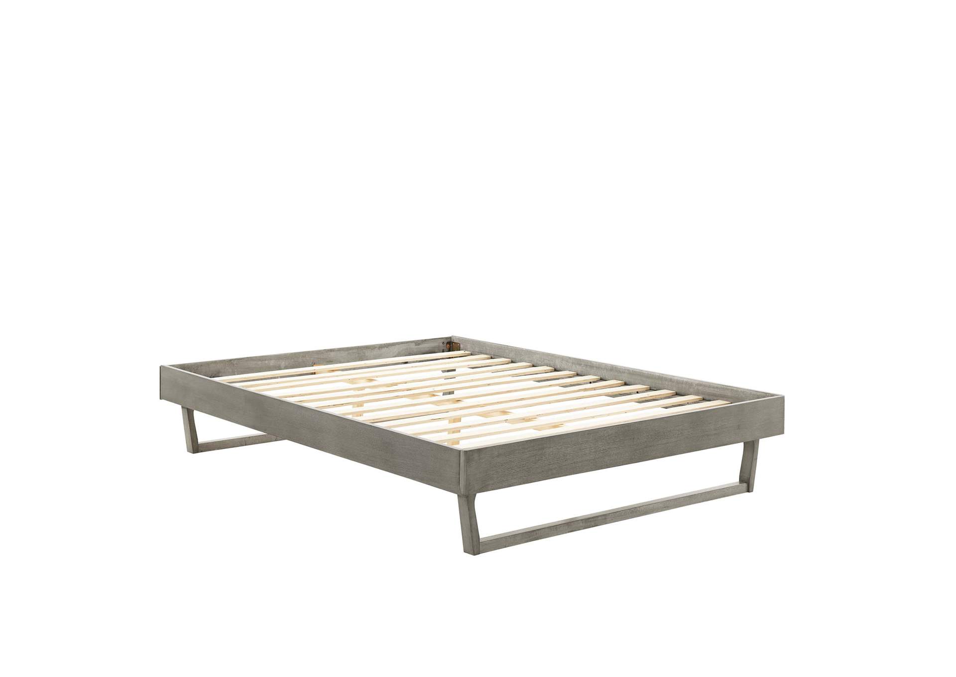 Gray Billie Queen Wood Platform Bed Frame,Modway