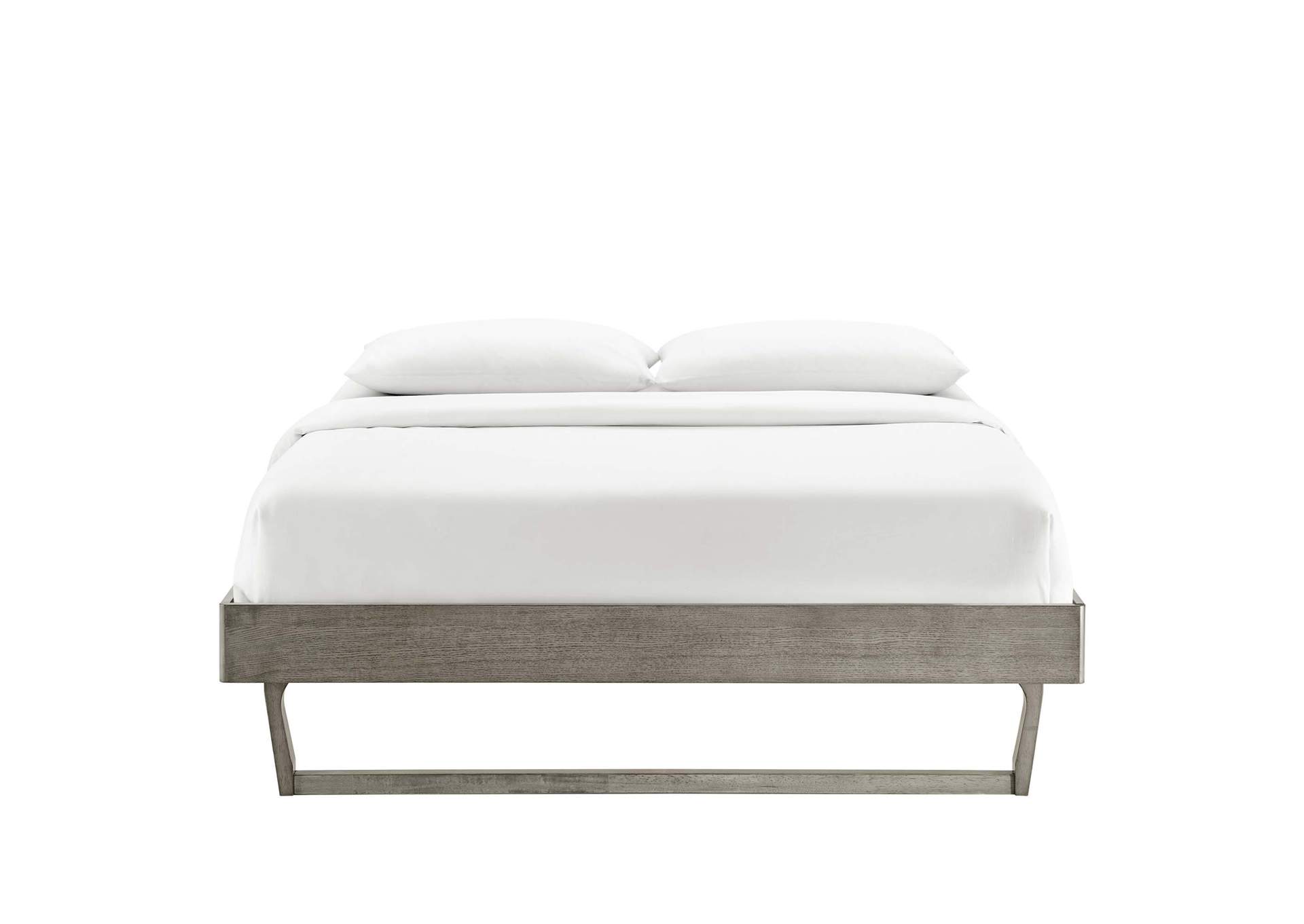 Gray Billie Queen Wood Platform Bed Frame,Modway