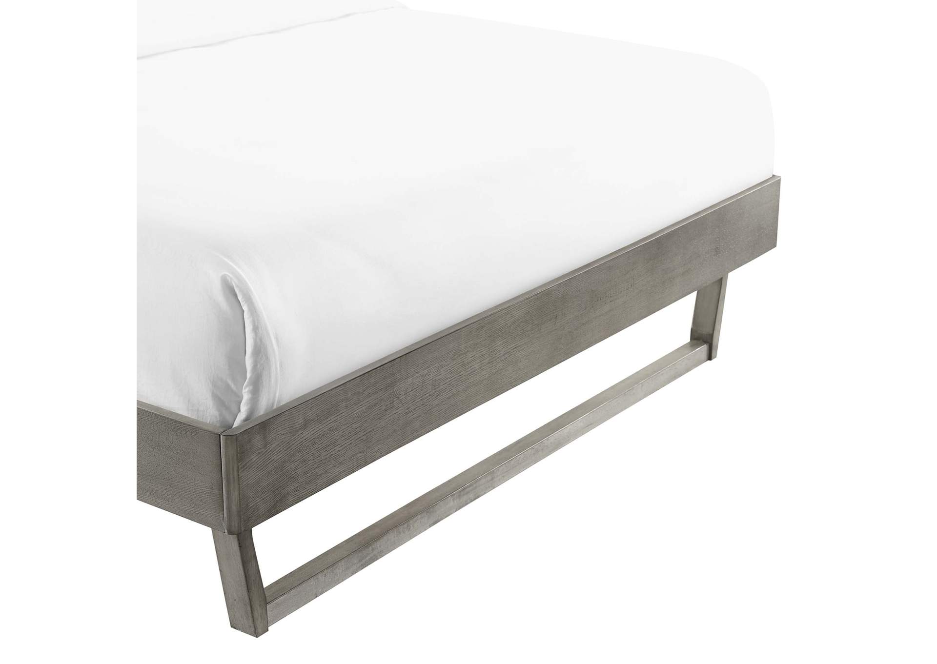Gray Billie Queen Wood Platform Bed Frame,Modway