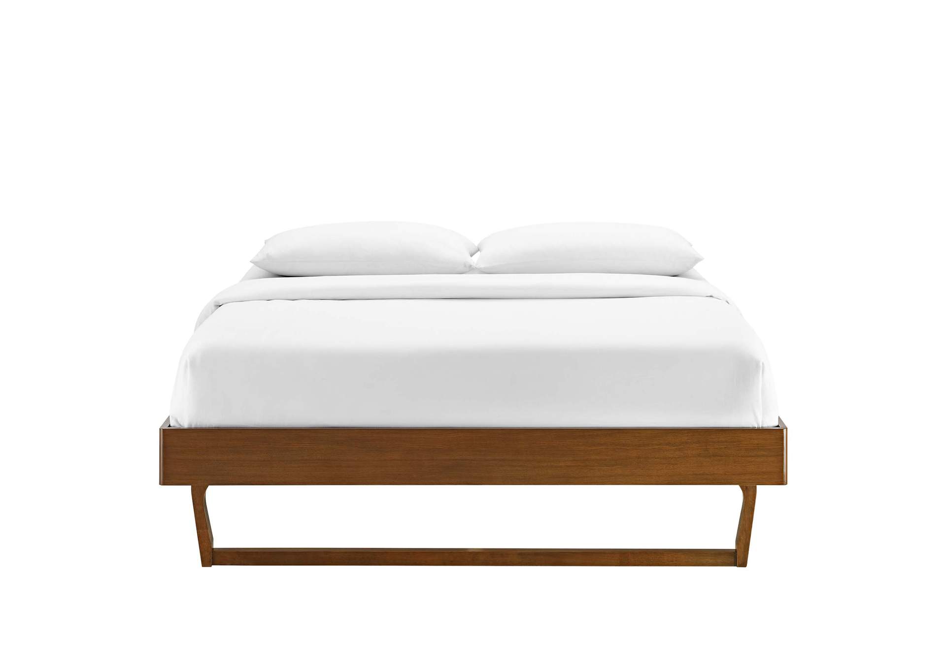 Walnut Billie Queen Wood Platform Bed Frame,Modway