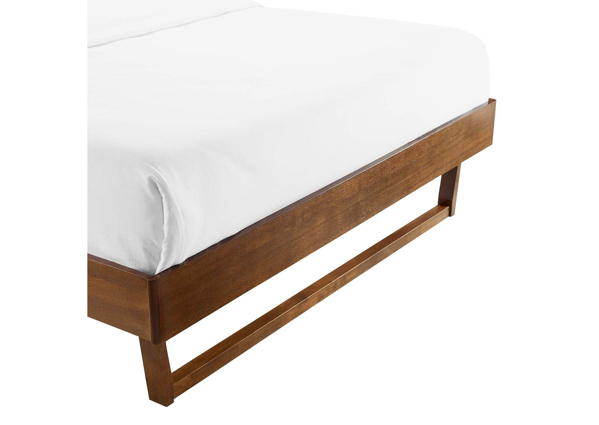 Walnut Billie Queen Wood Platform Bed Frame,Modway