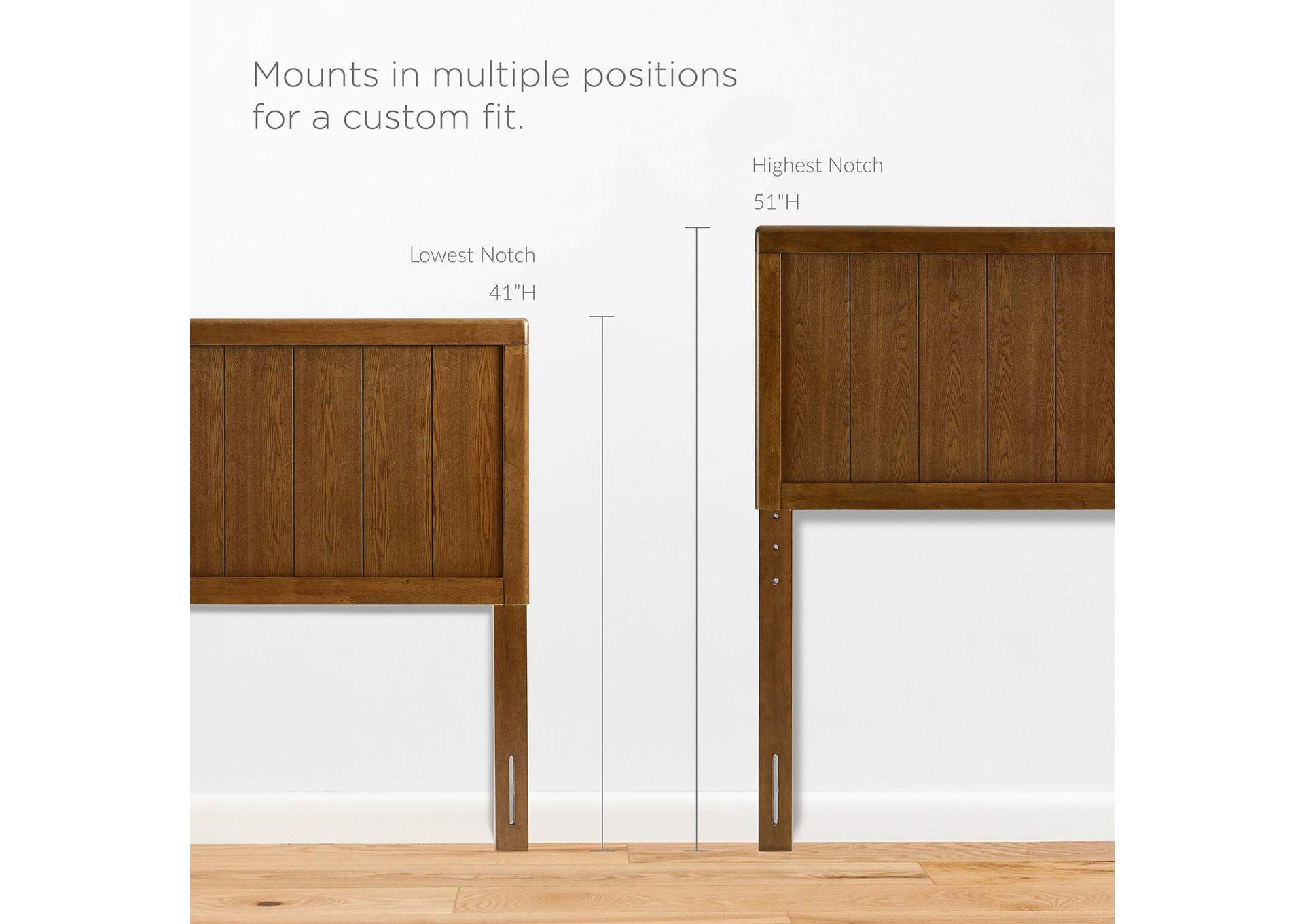 Robbie Walnut King Wood Headboard,Modway