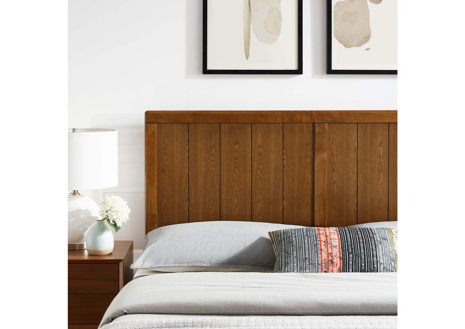 Robbie Walnut King Wood Headboard,Modway