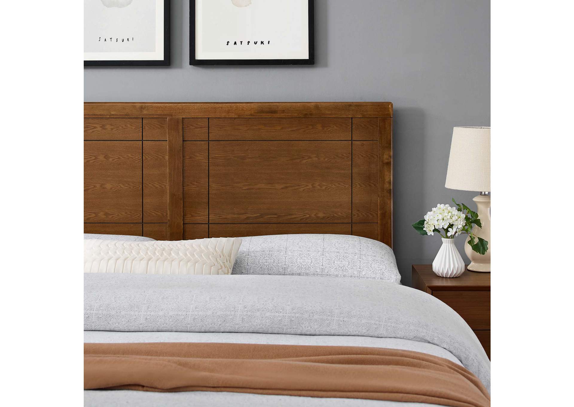 Archie Walnut Twin Wood Headboard,Modway