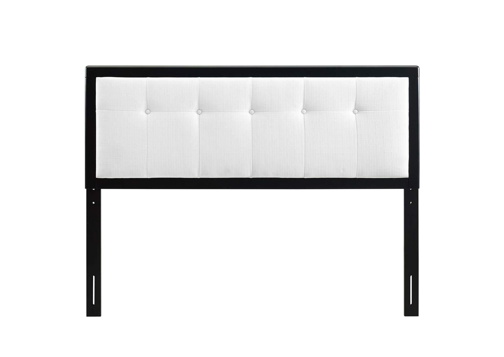 Draper Black White Tufted Full Fabric and Wood Headboard,Modway
