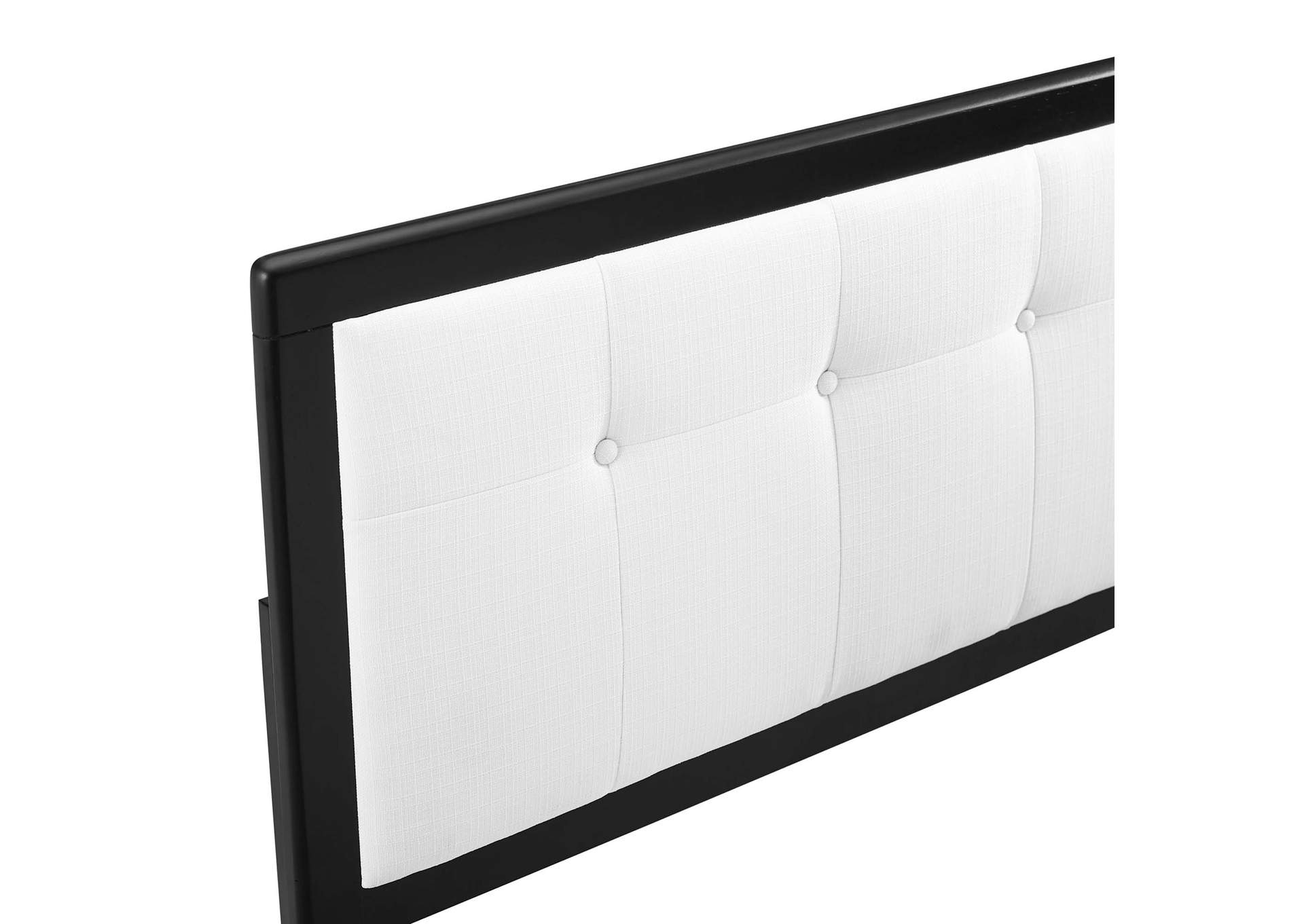 Draper Black White Tufted Full Fabric and Wood Headboard,Modway