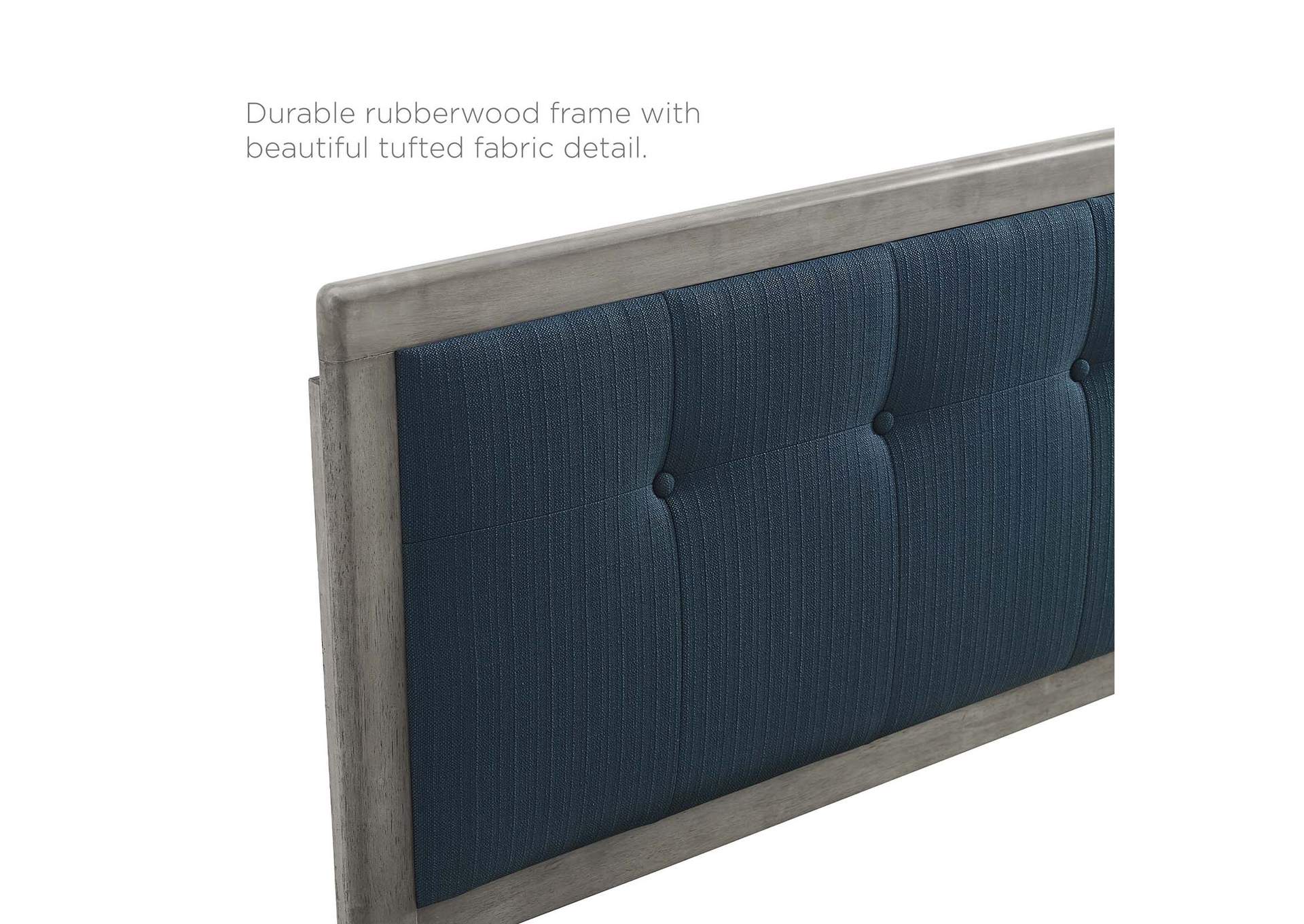 Draper Gray Azure Tufted Full Fabric and Wood Headboard,Modway