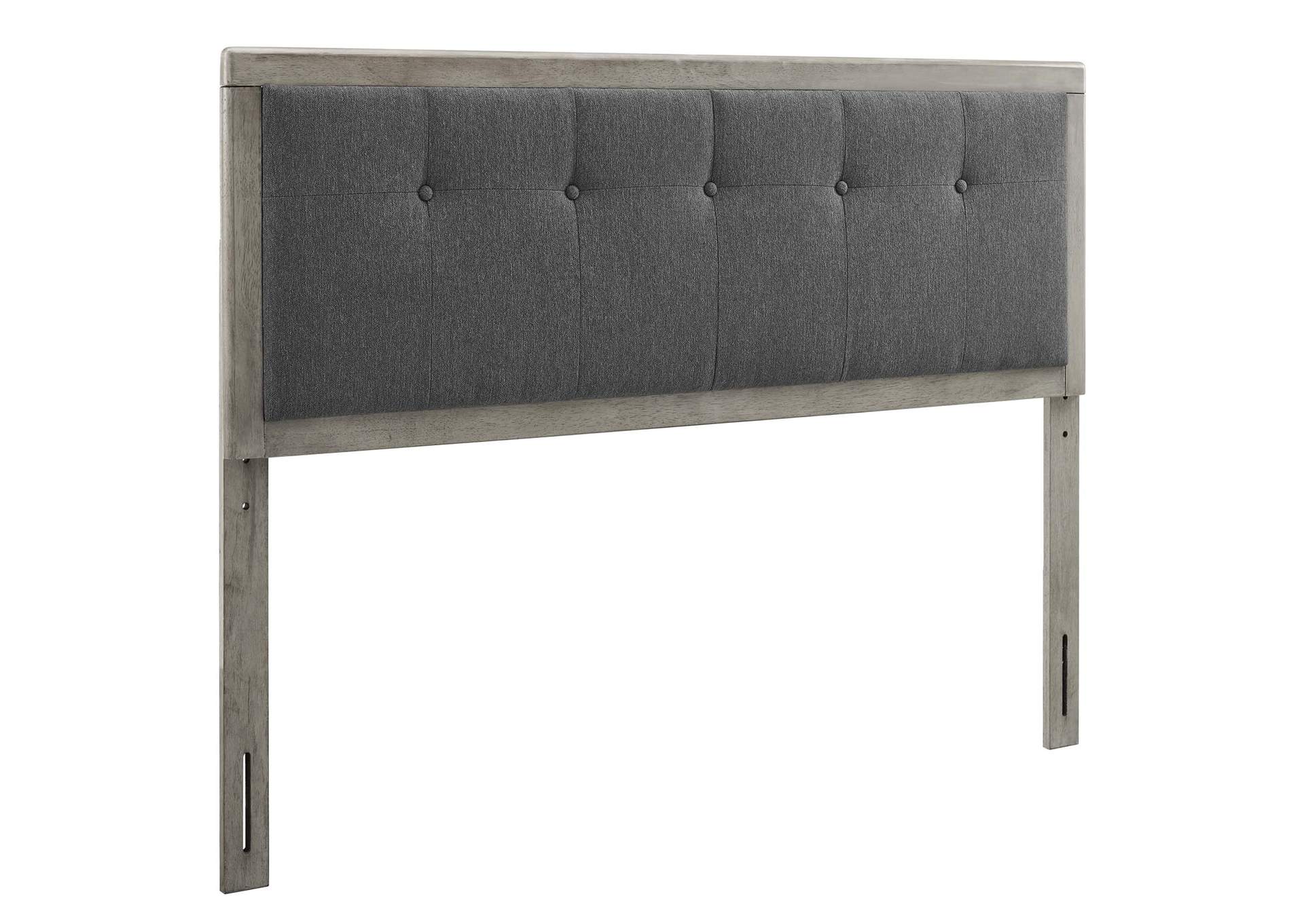 Draper Gray Charcoal Tufted Full Fabric and Wood Headboard,Modway