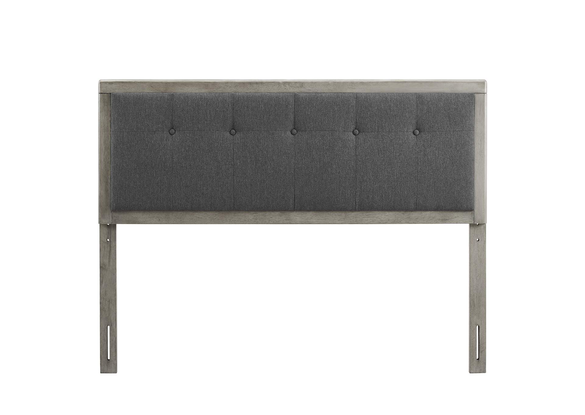 Draper Gray Charcoal Tufted Full Fabric and Wood Headboard,Modway