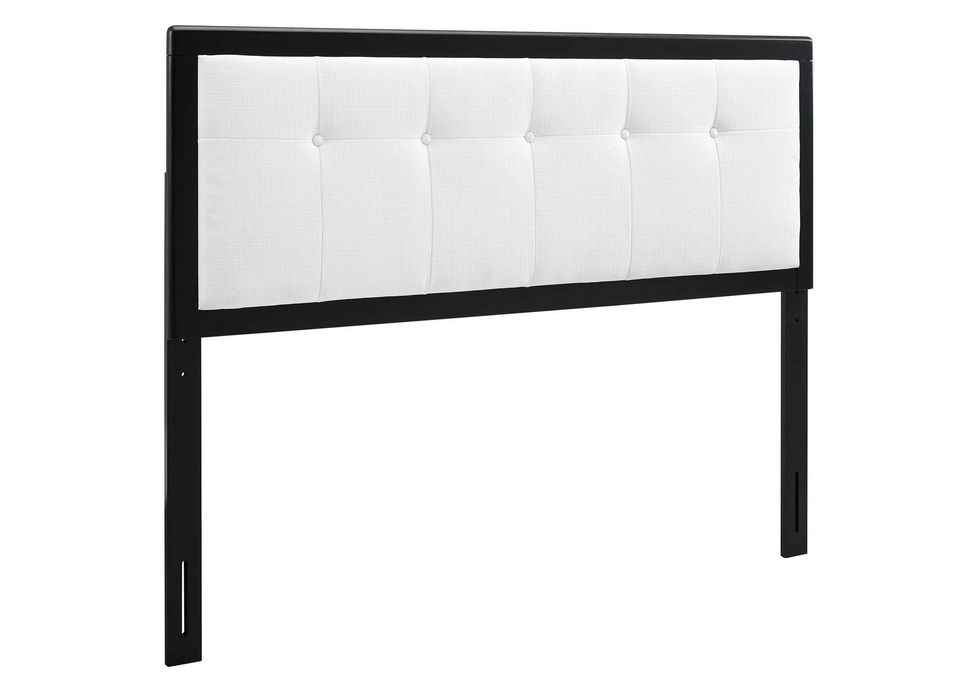 Draper Black White Tufted King Fabric and Wood Headboard,Modway