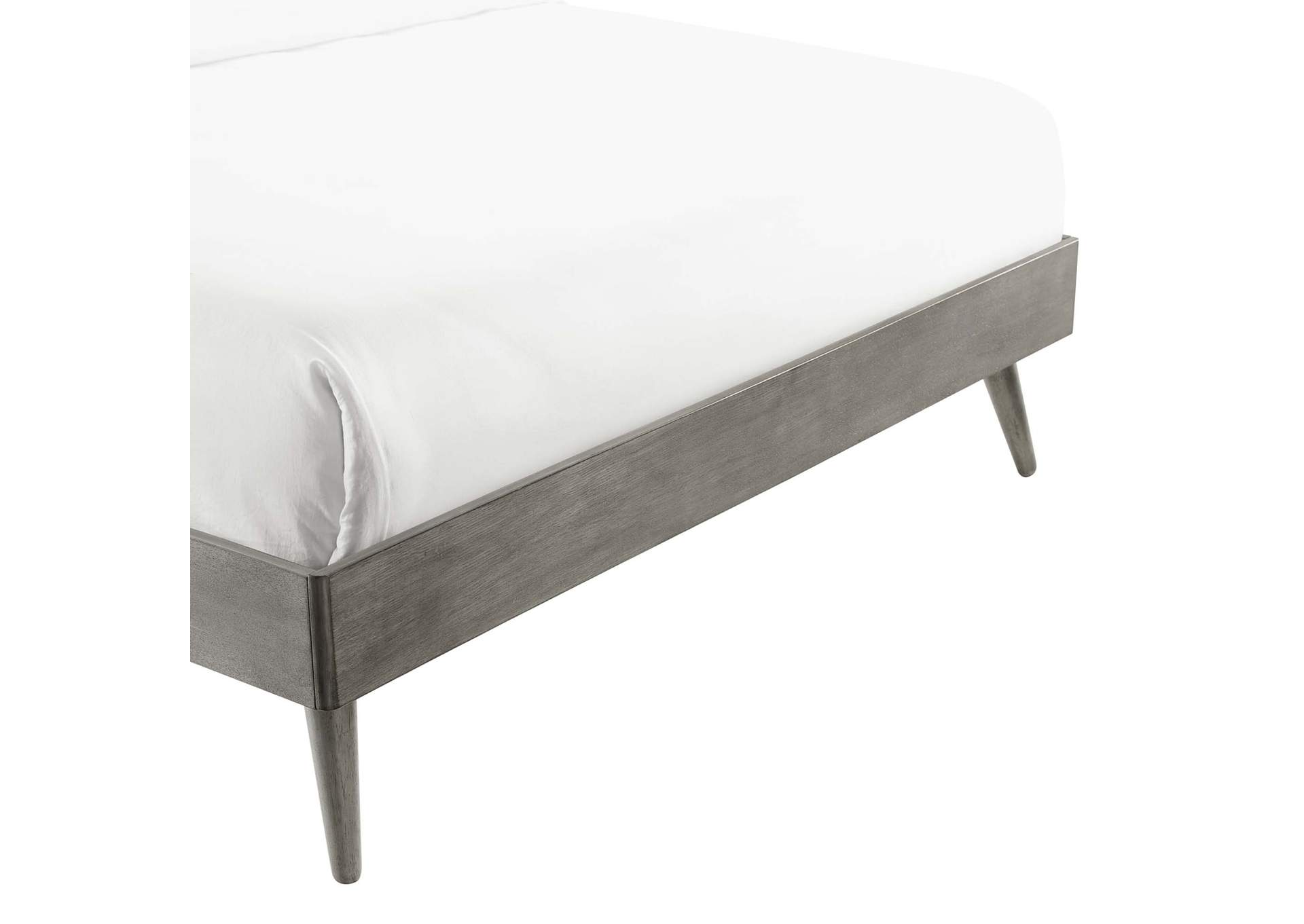 Gray Margo King Wood Platform Bed Frame,Modway