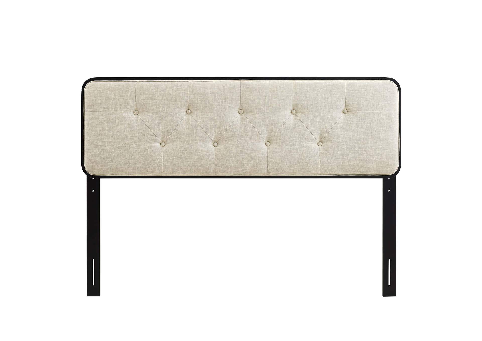 Collins Black Beige Tufted Full Fabric and Wood Headboard,Modway