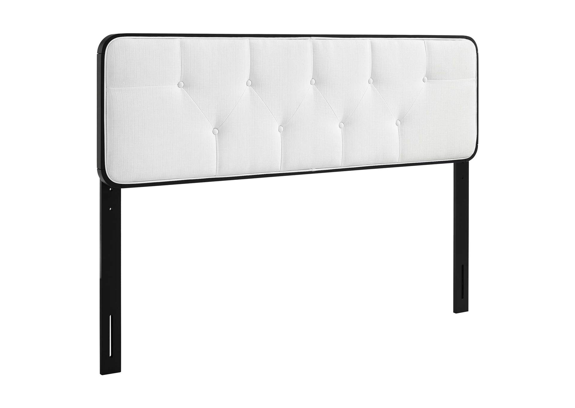 Collins Black White Tufted Full Fabric and Wood Headboard,Modway