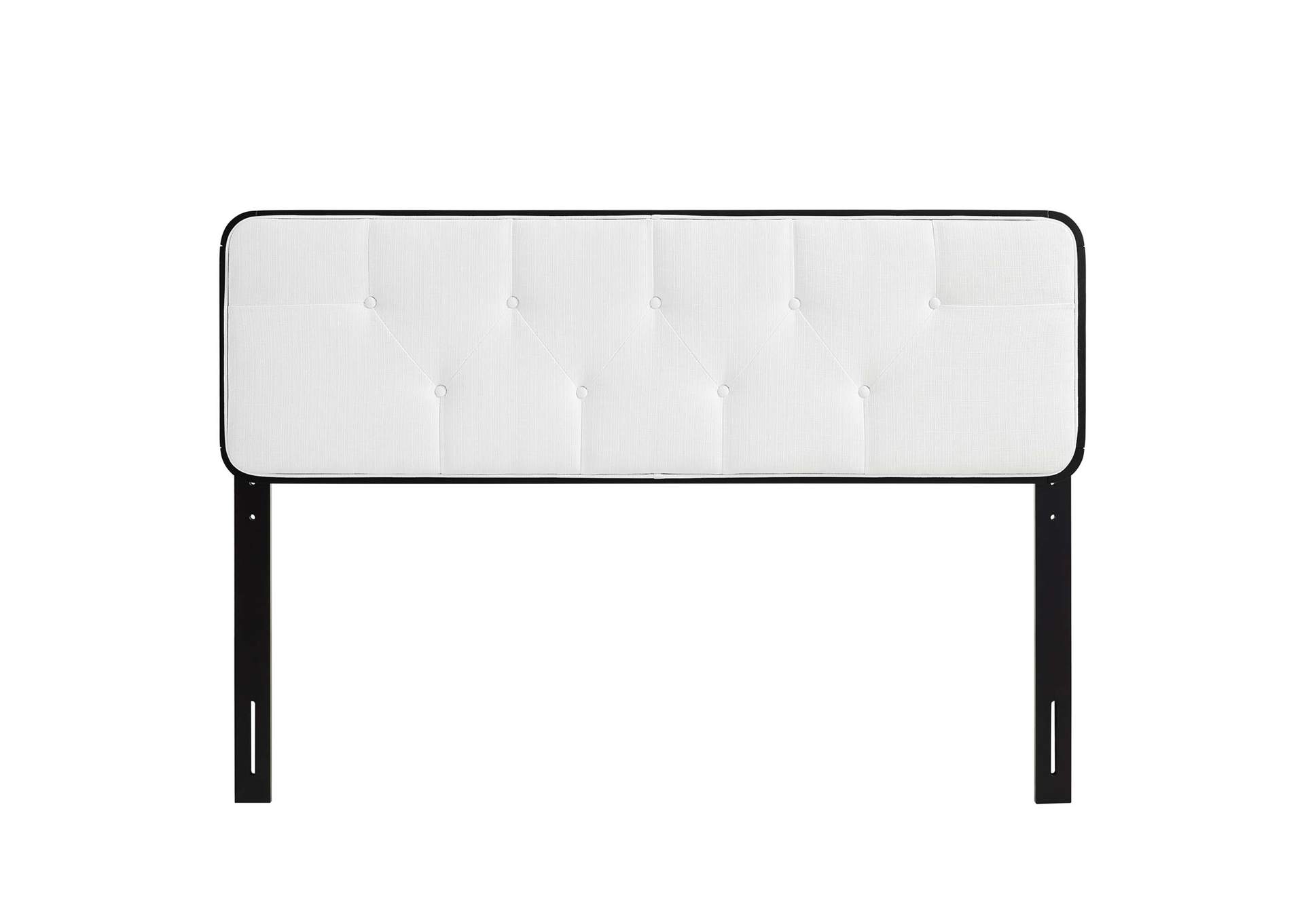 Collins Black White Tufted Full Fabric and Wood Headboard,Modway