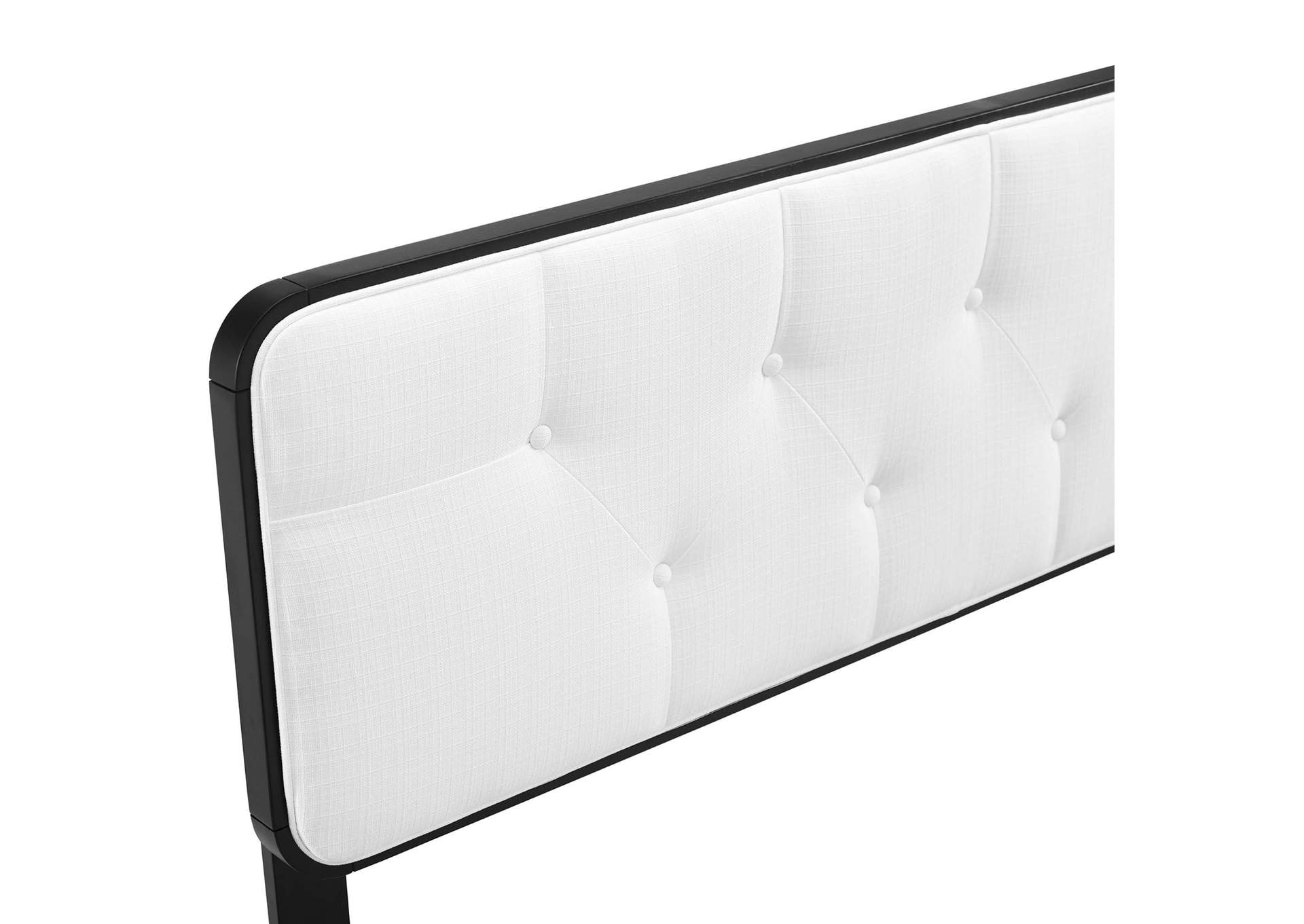 Collins Black White Tufted Full Fabric and Wood Headboard,Modway