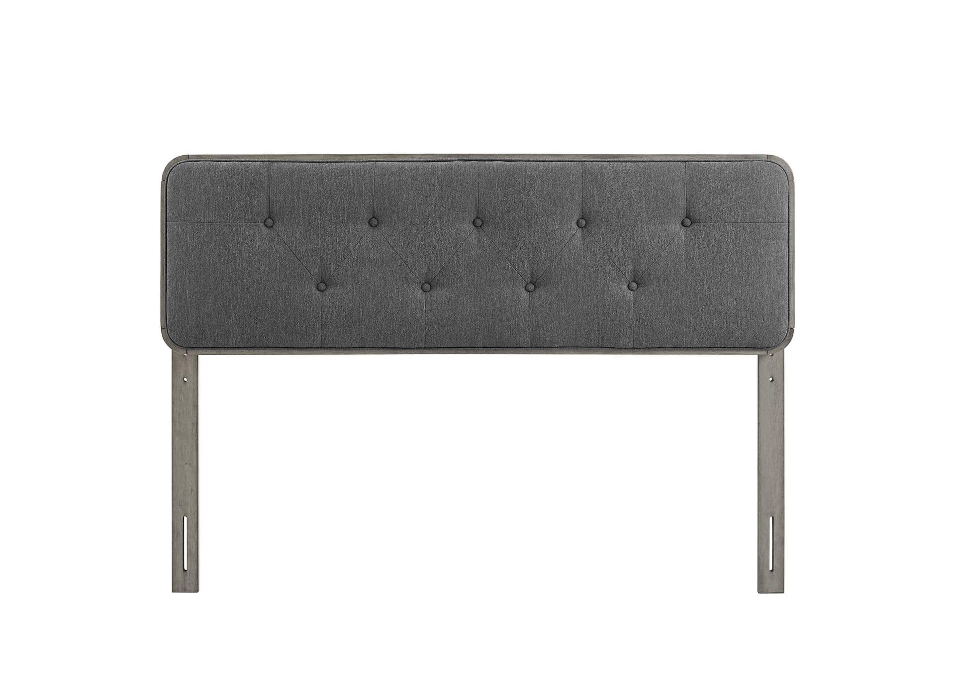 Collins Gray Charcoal Tufted King Fabric and Wood Headboard,Modway