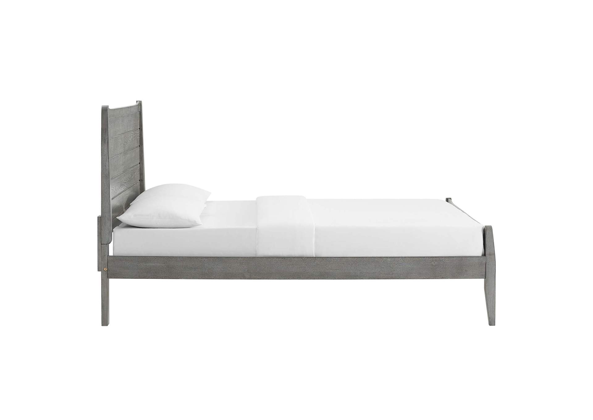 Gray Georgia Queen Wood Platform Bed,Modway