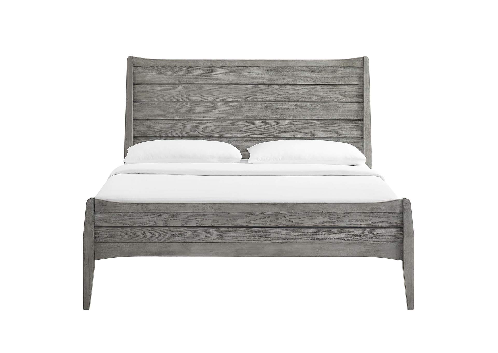 Gray Georgia King Wood Platform Bed,Modway