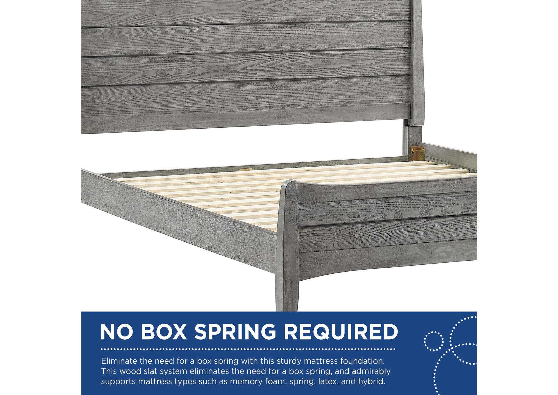Gray Georgia King Wood Platform Bed,Modway