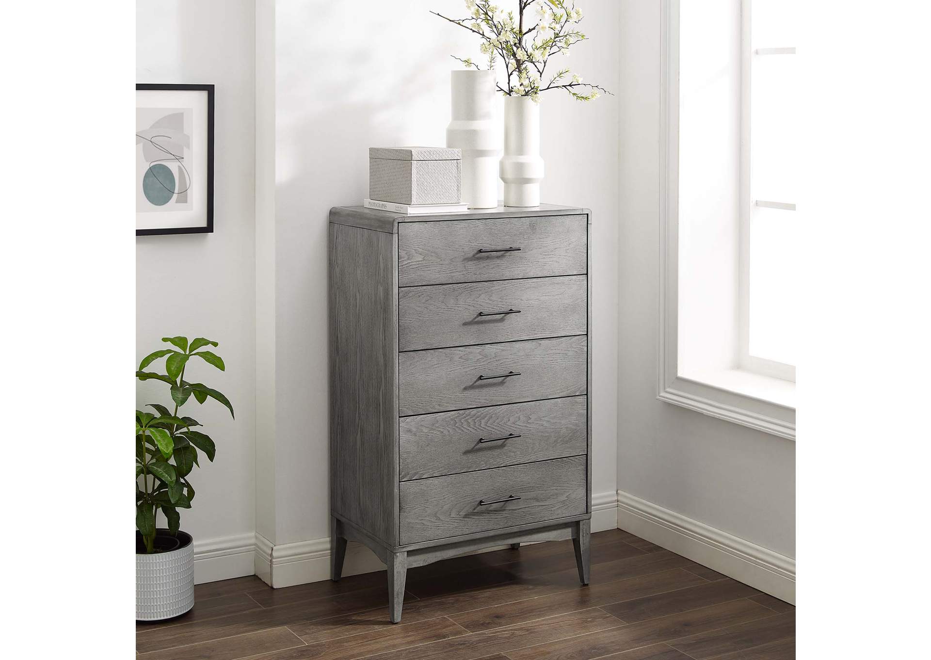 Gray Georgia Wood Chest,Modway