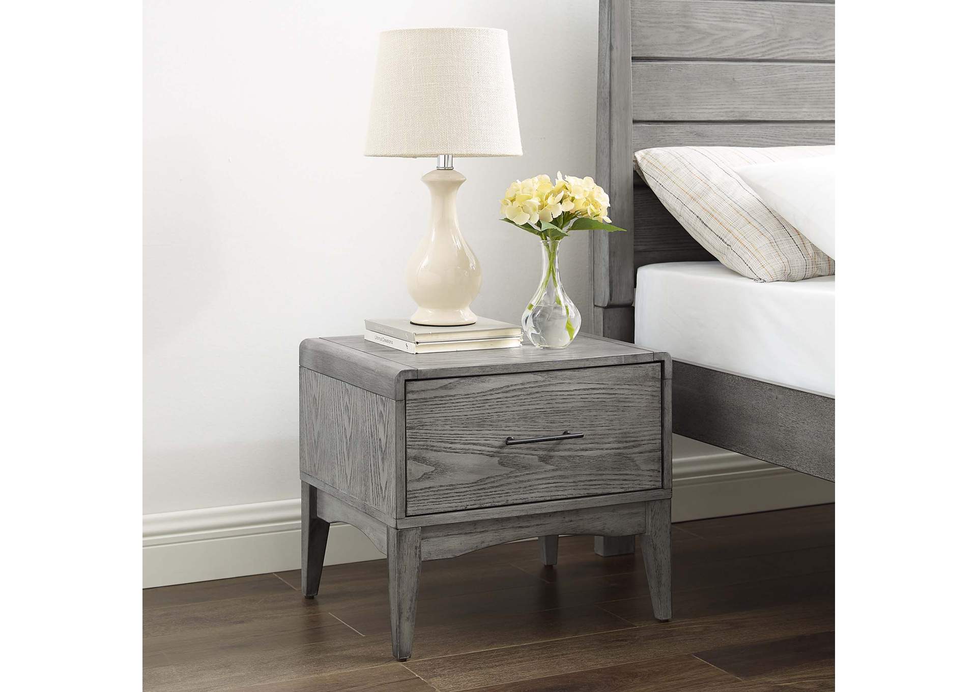 Gray Georgia Wood Nightstand,Modway
