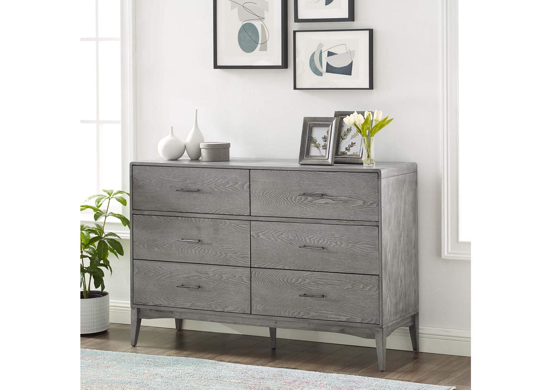 Gray Georgia Wood Dresser,Modway