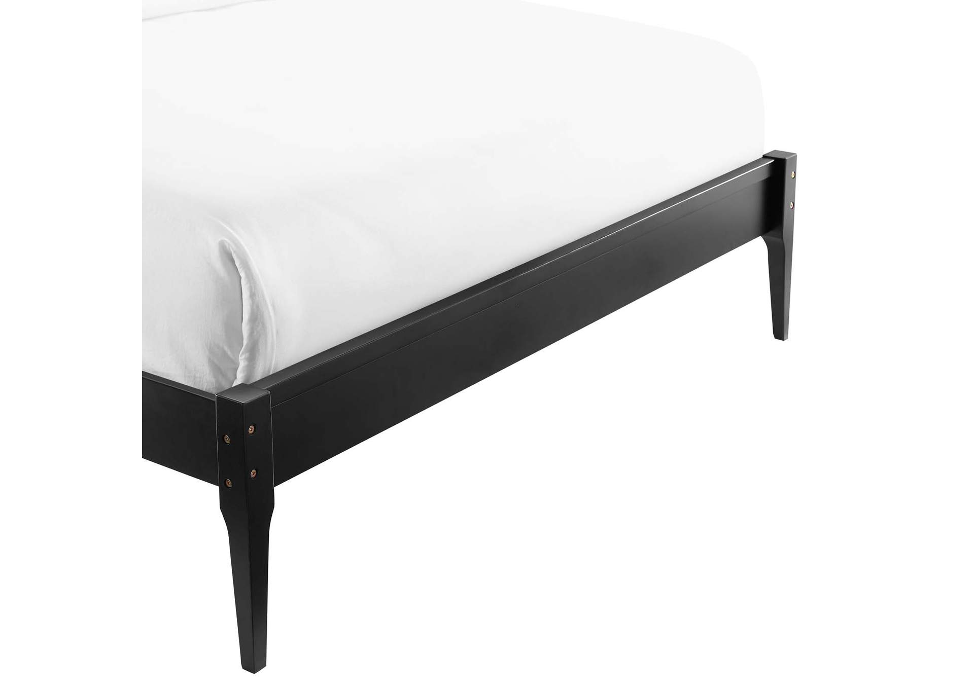 Black June Twin Wood Platform Bed Frame,Modway