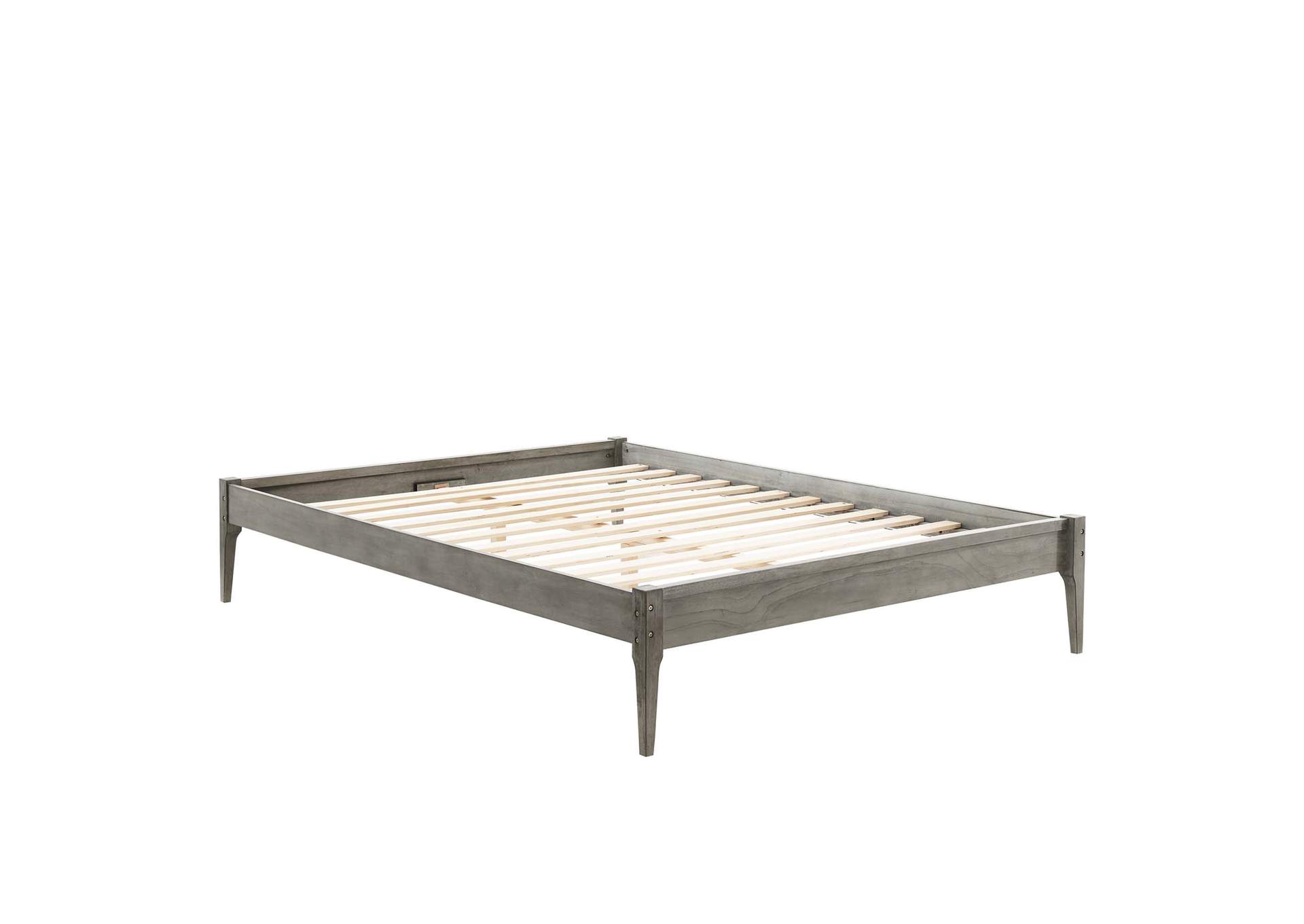 Gray June Twin Wood Platform Bed Frame,Modway