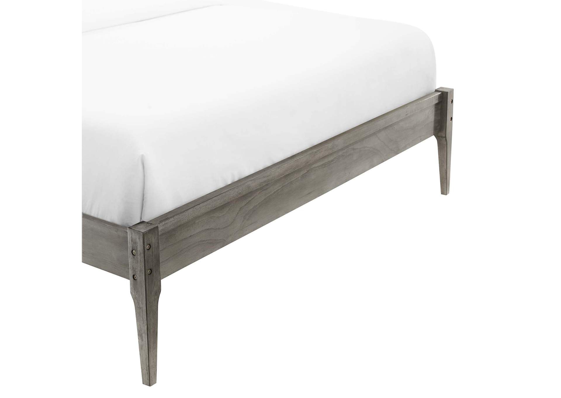 Gray June Twin Wood Platform Bed Frame,Modway