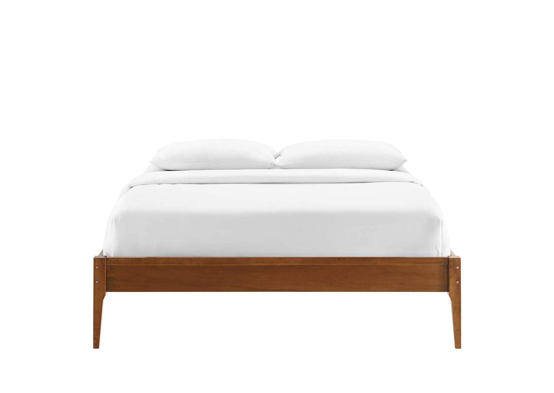 Walnut June Twin Wood Platform Bed Frame,Modway