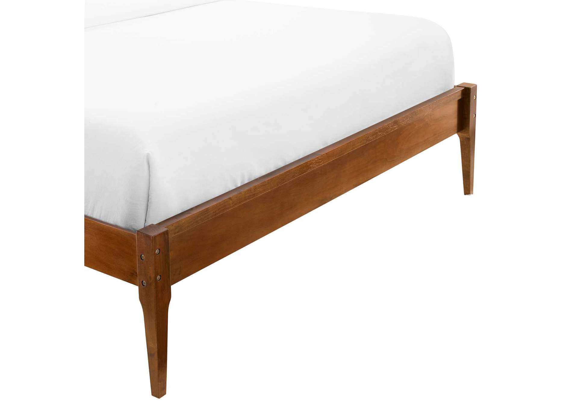 Walnut June Twin Wood Platform Bed Frame,Modway