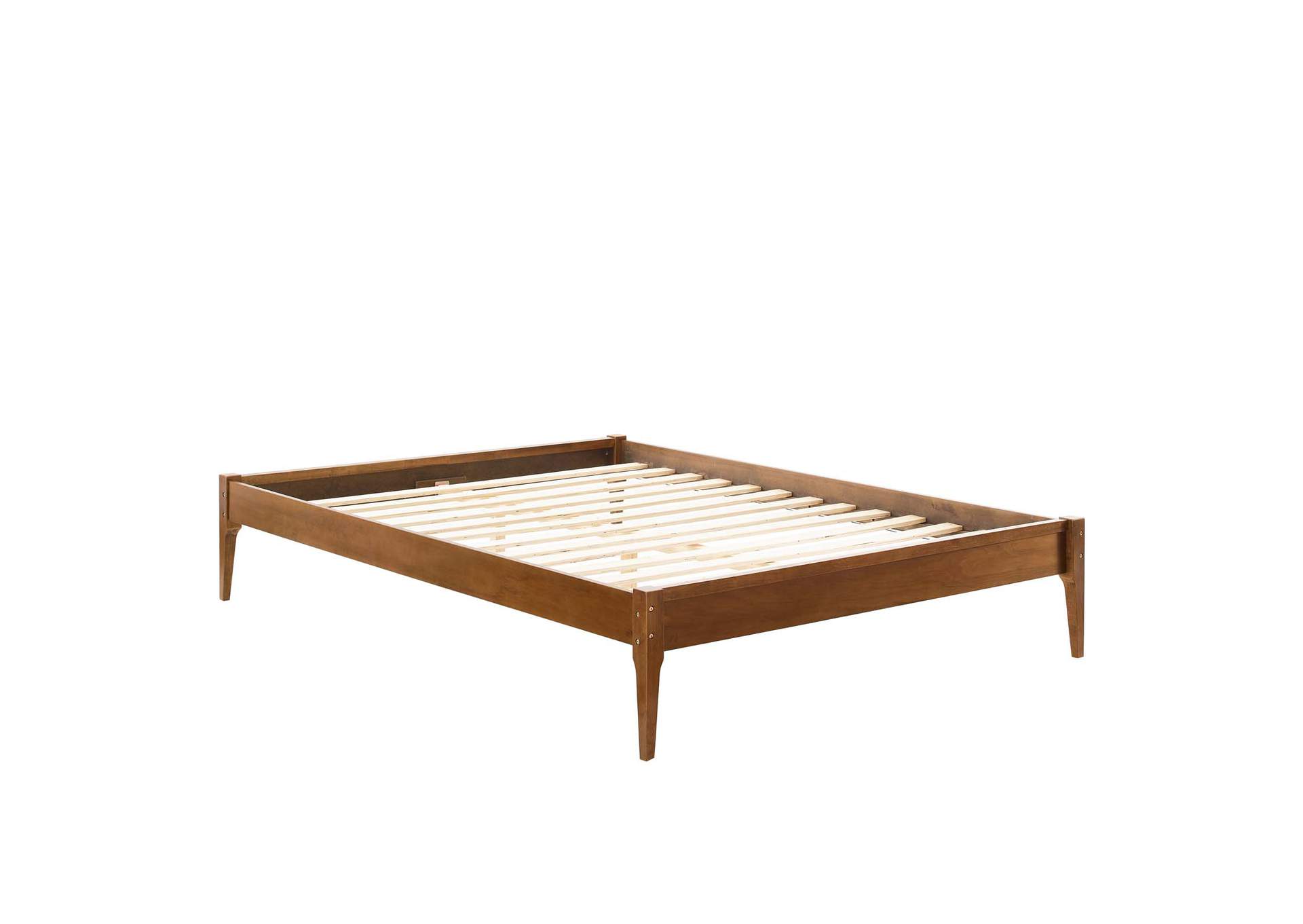 Walnut June King Wood Platform Bed Frame,Modway