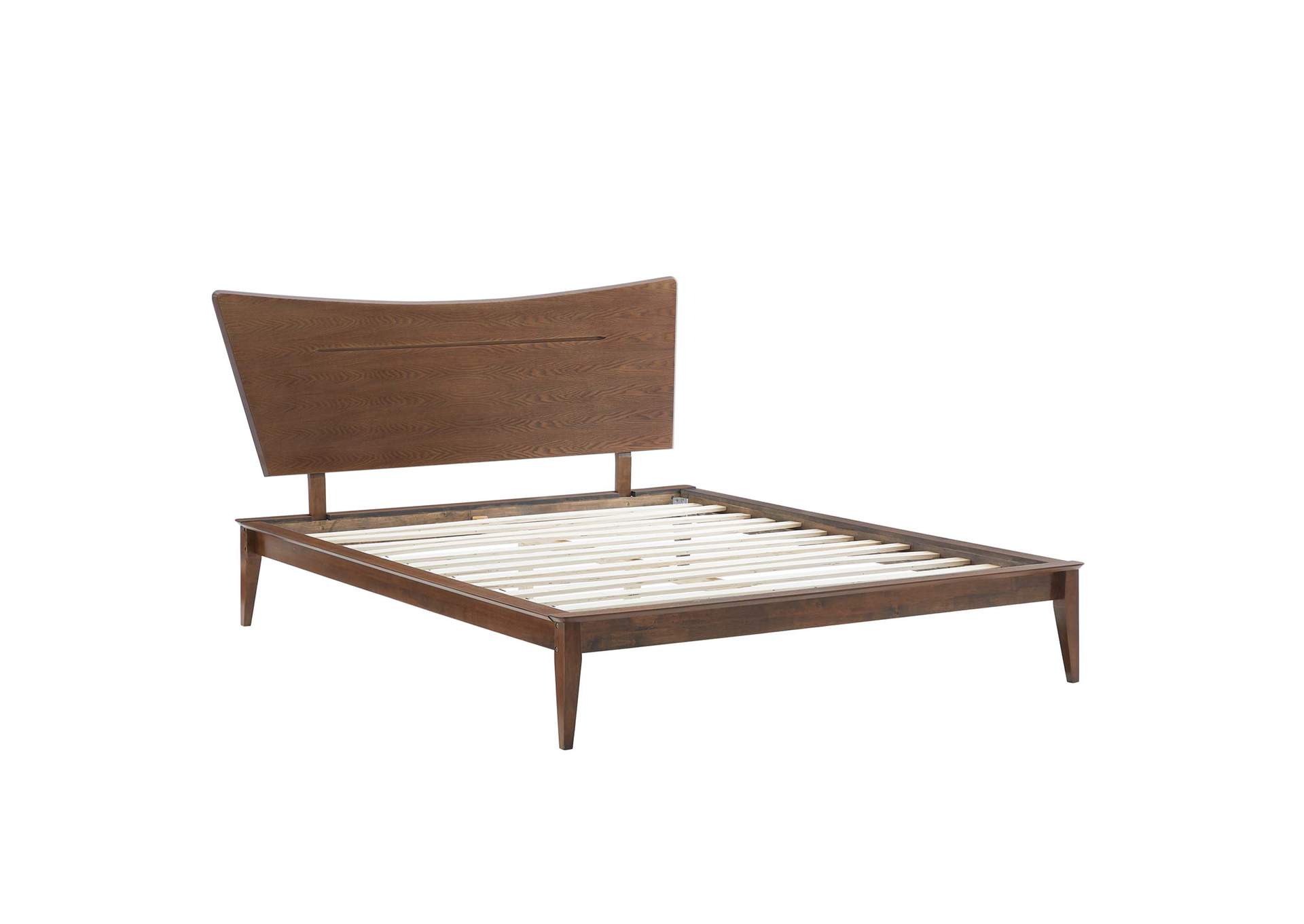 Walnut Astra King Wood Platform Bed,Modway