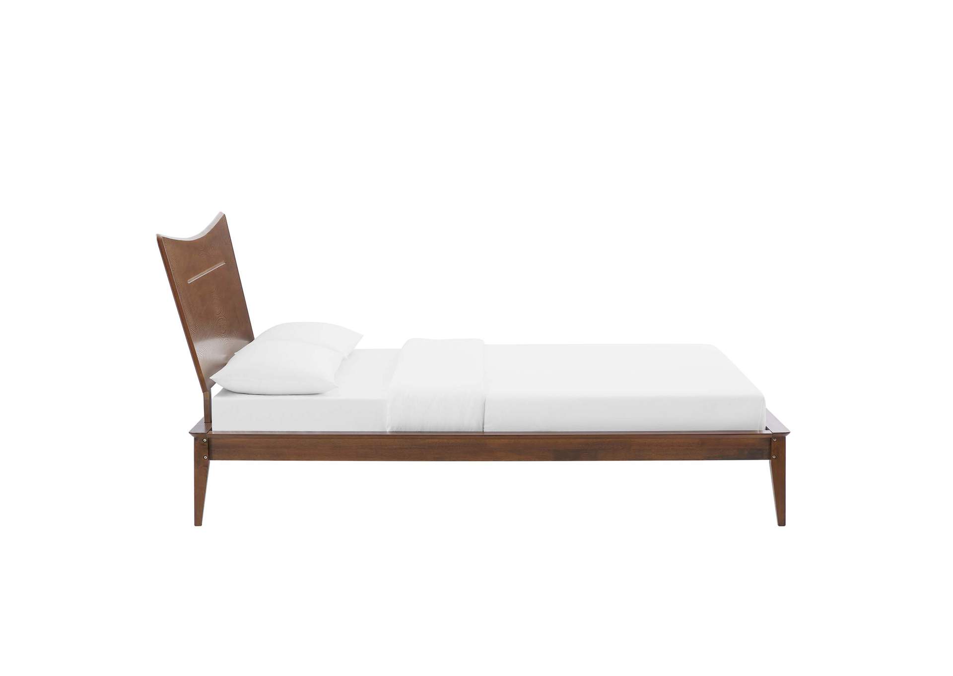 Walnut Astra King Wood Platform Bed,Modway