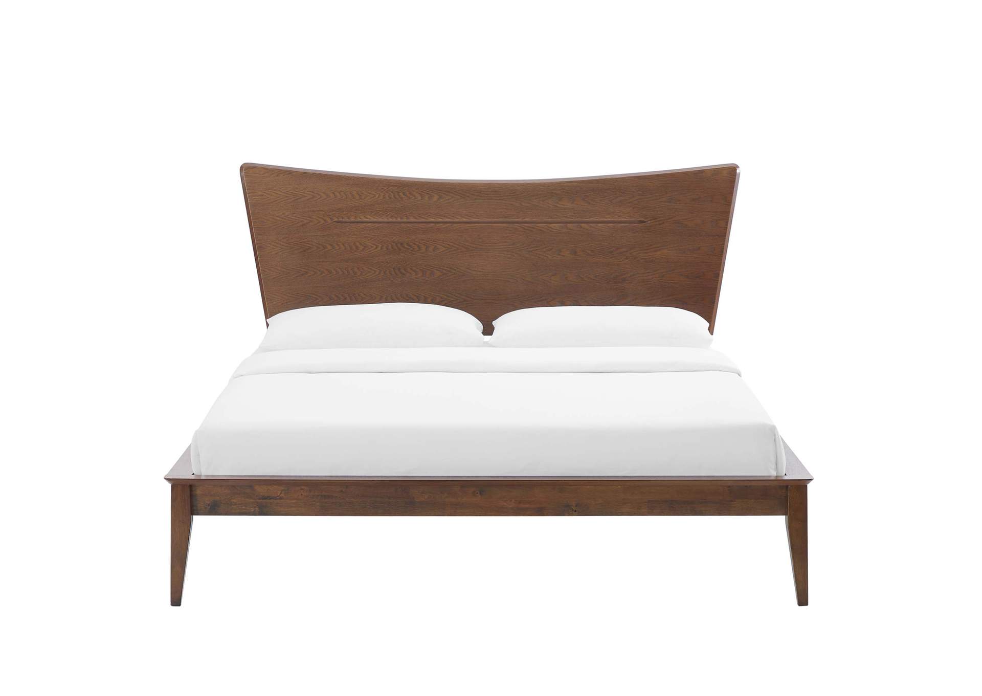 Walnut Astra King Wood Platform Bed,Modway