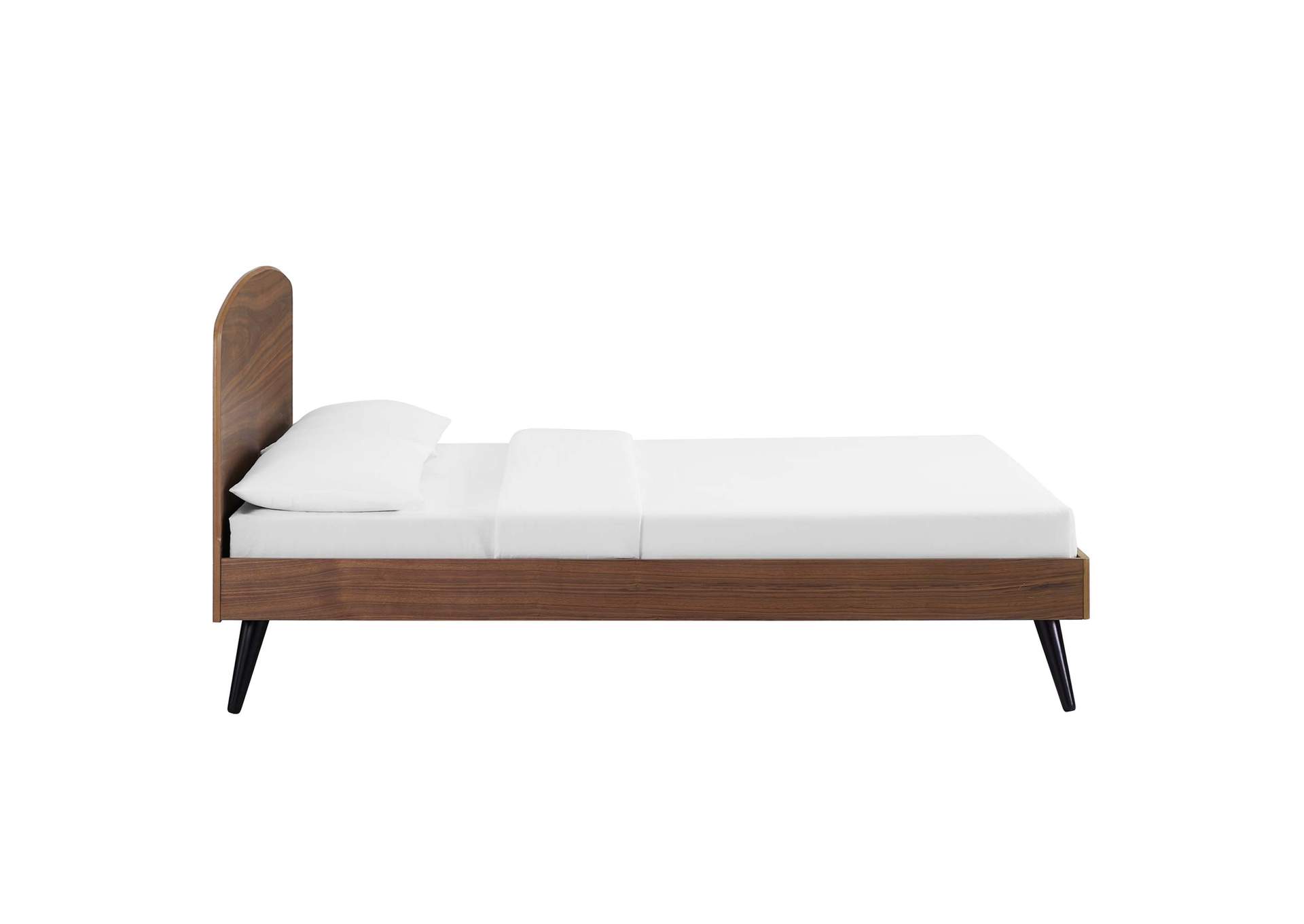 Walnut Bronwen King Wood Platform Bed,Modway