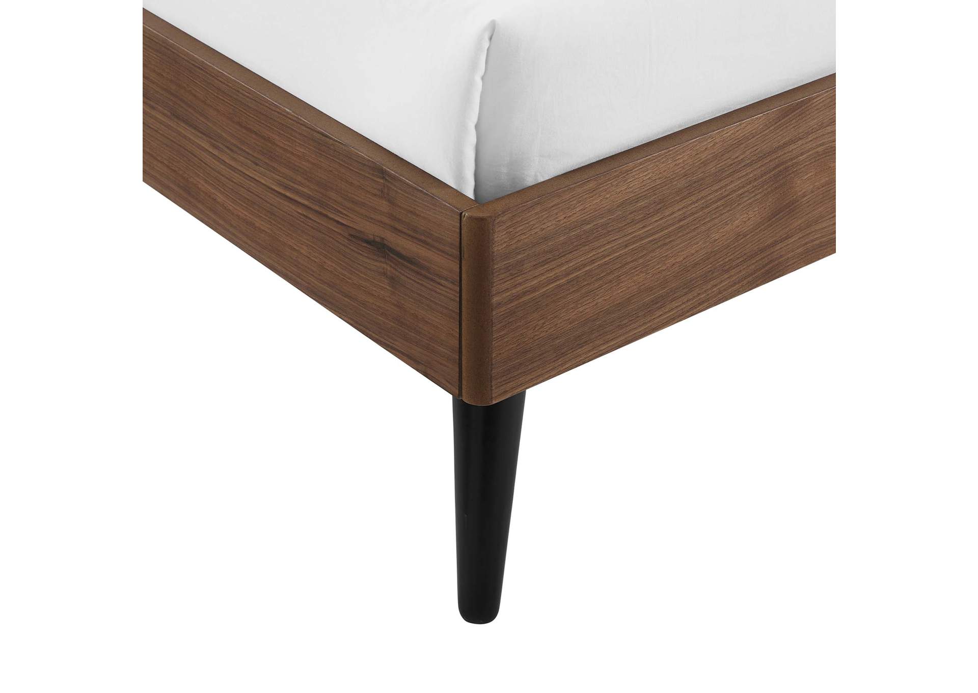 Walnut Bronwen King Wood Platform Bed,Modway