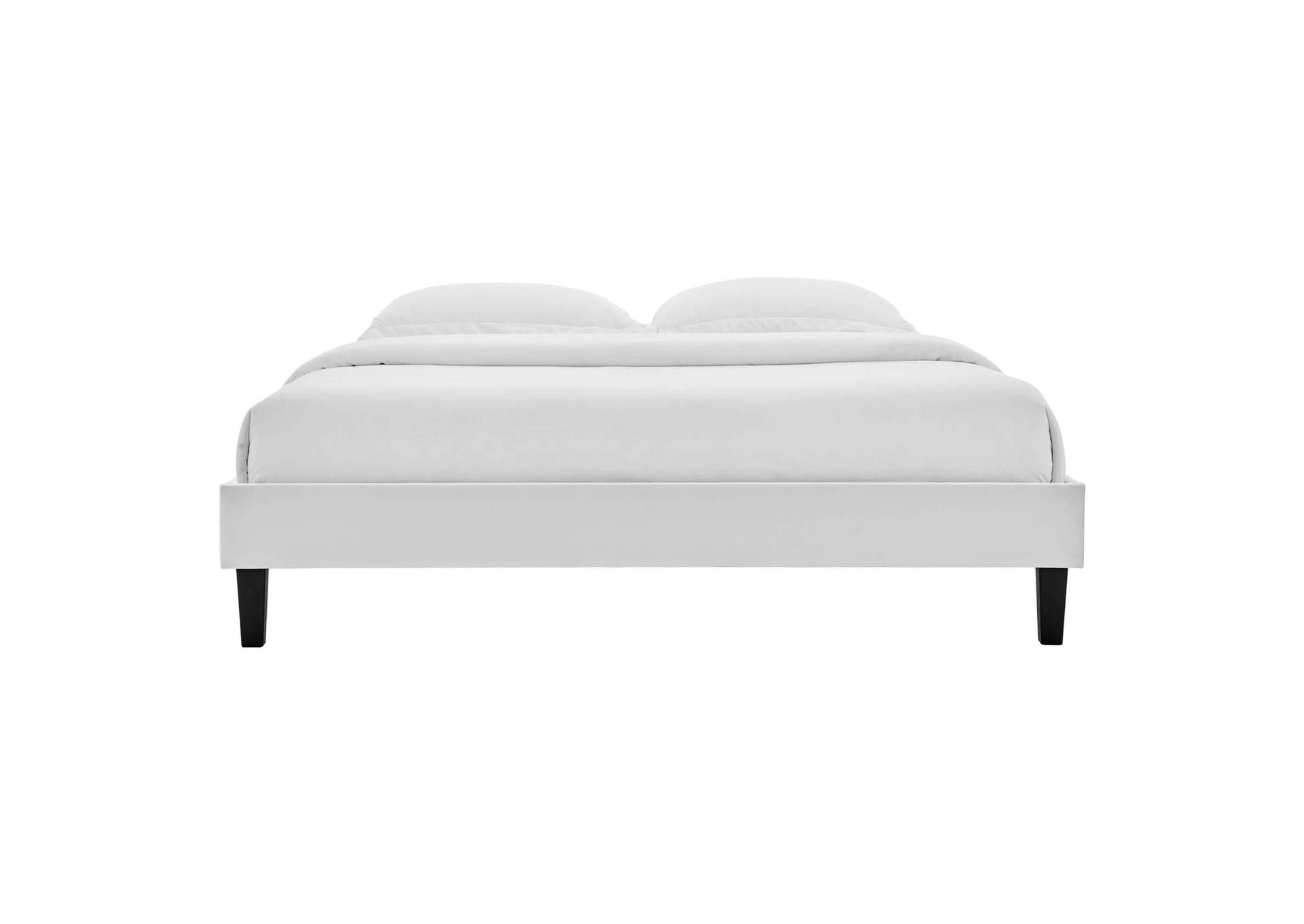 Light Gray Reign Twin Performance Velvet Platform Bed Frame,Modway