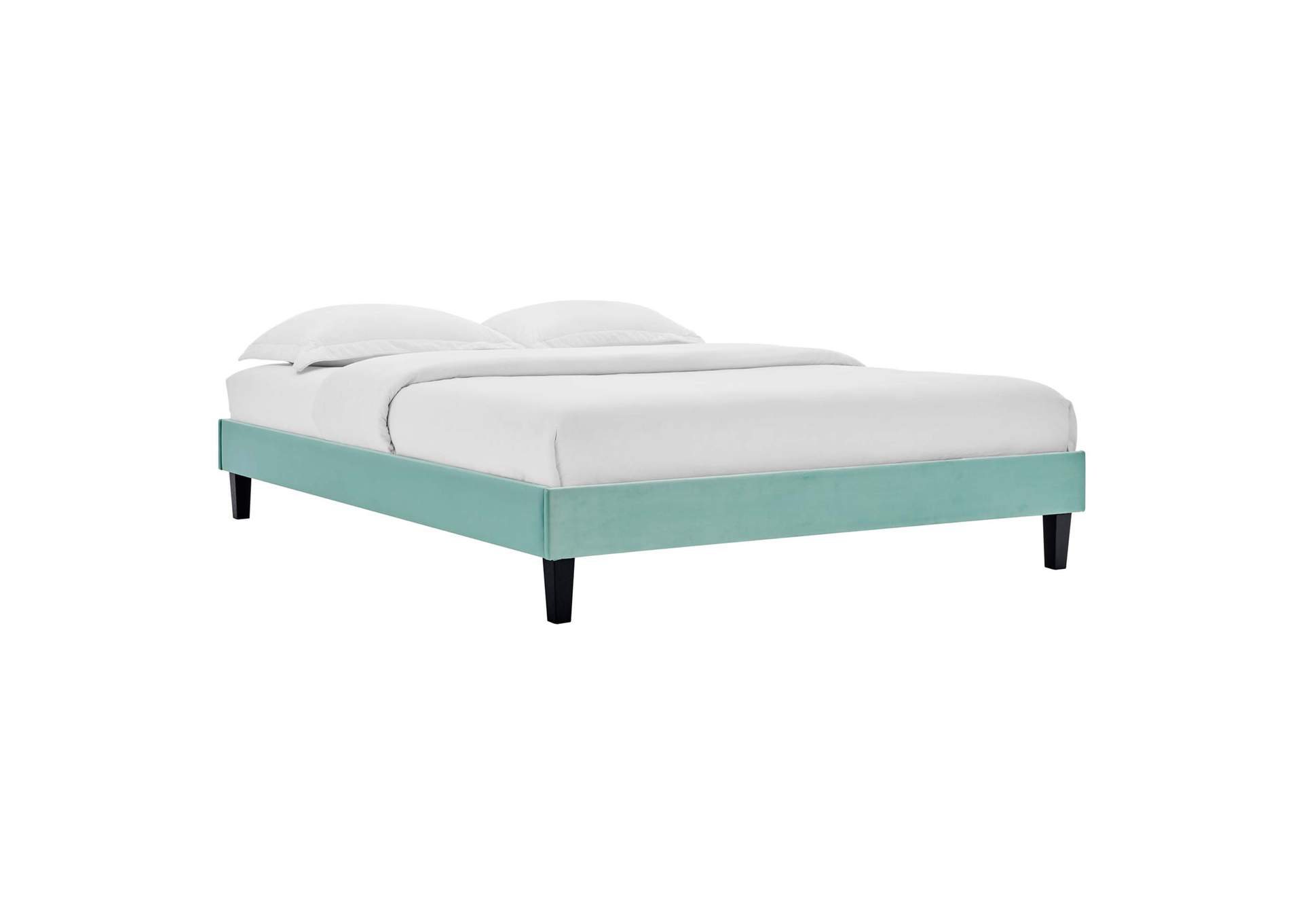 Mint Reign Full Performance Velvet Platform Bed Frame,Modway