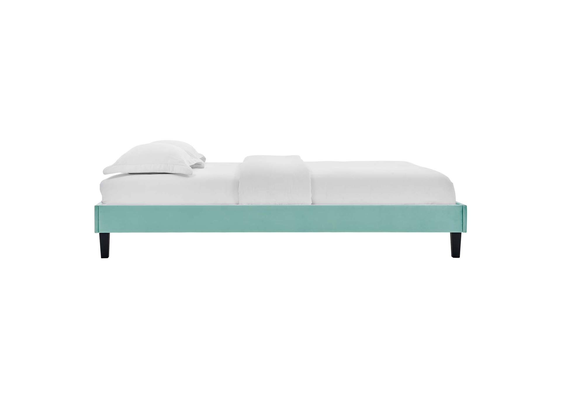 Mint Reign Full Performance Velvet Platform Bed Frame,Modway