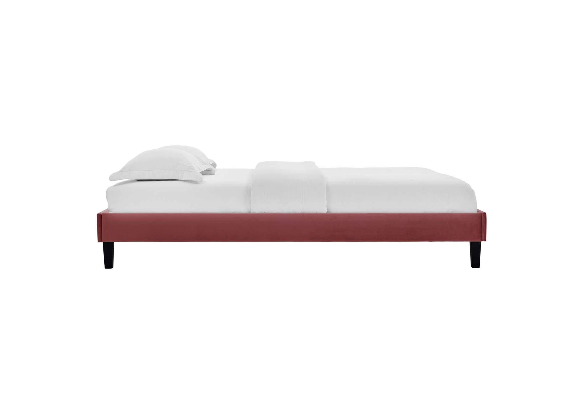 Dusty Rose Reign Queen Performance Velvet Platform Bed Frame,Modway