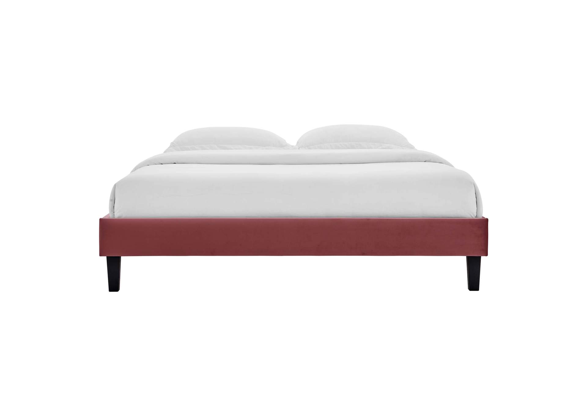 Dusty Rose Reign Queen Performance Velvet Platform Bed Frame,Modway