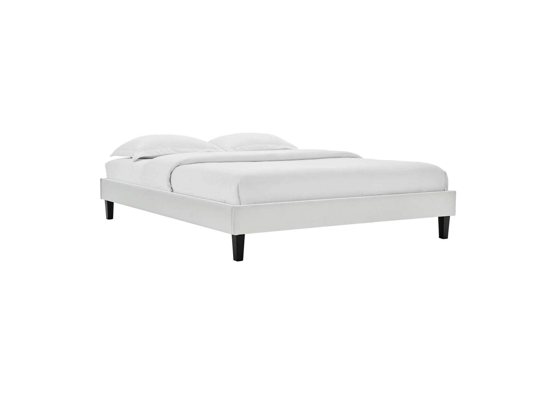 Light Gray Reign Queen Performance Velvet Platform Bed Frame,Modway
