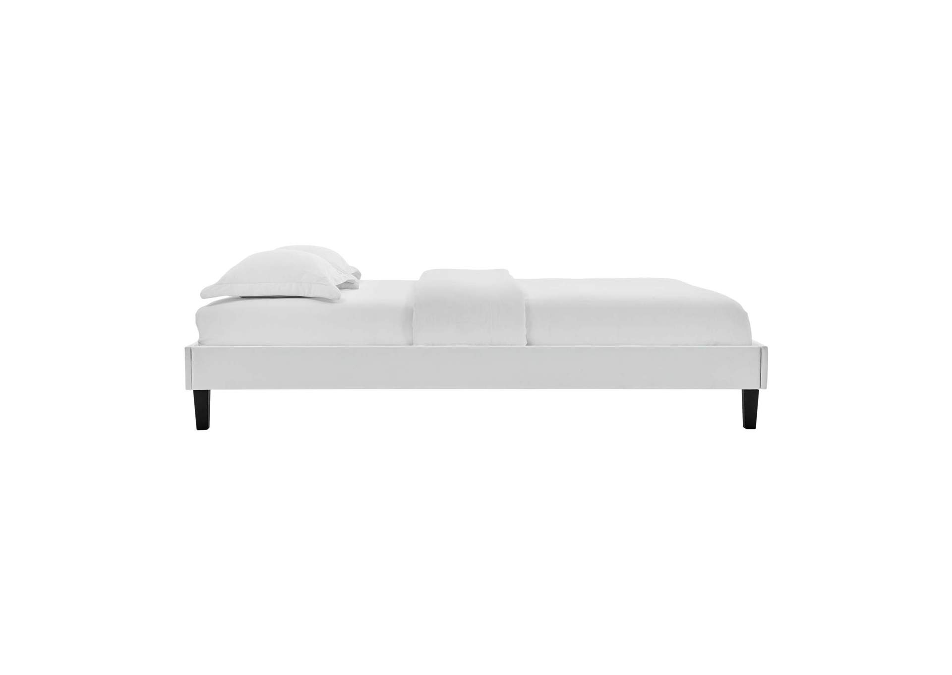 Light Gray Reign Queen Performance Velvet Platform Bed Frame,Modway