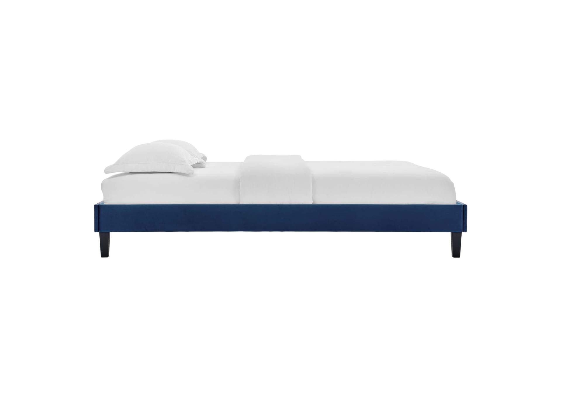 Navy Reign King Performance Velvet Platform Bed Frame,Modway