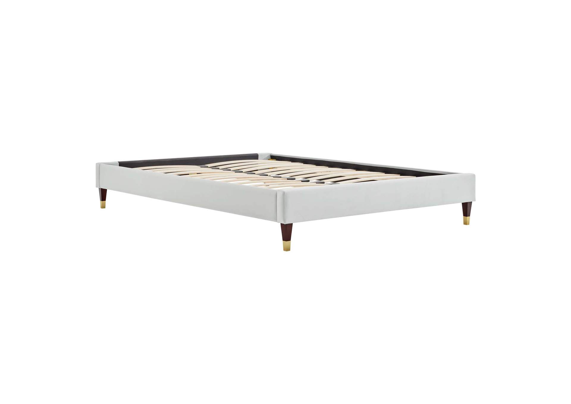 Light Gray Harlow Twin Performance Velvet Platform Bed Frame,Modway