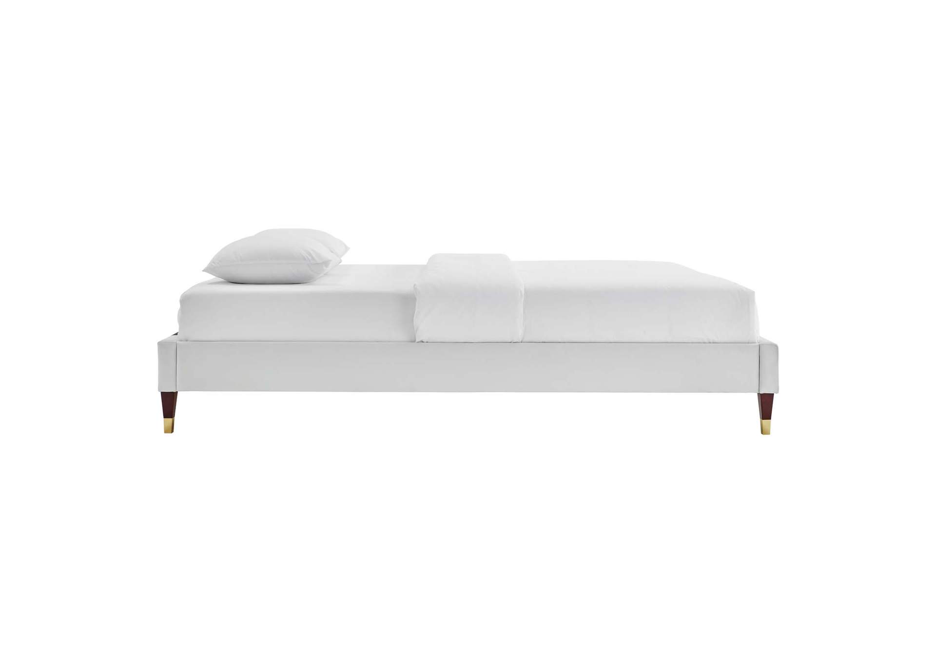 Light Gray Harlow Twin Performance Velvet Platform Bed Frame,Modway